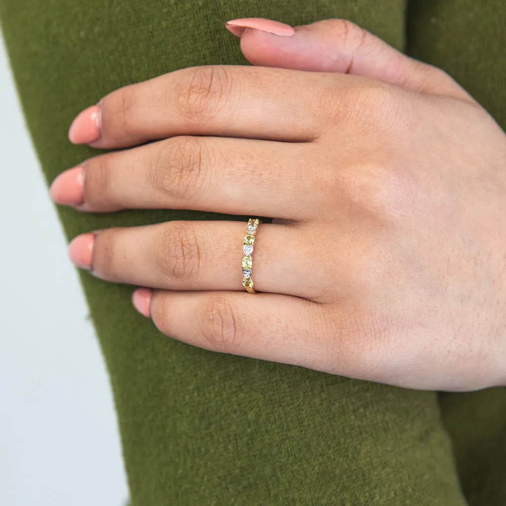 9ct Yellow Gold Peridot and Diamond Ring Shiels