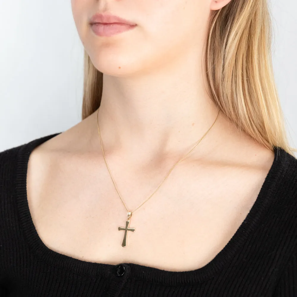 9ct Yellow Gold Plain Cross Pendant Shiels