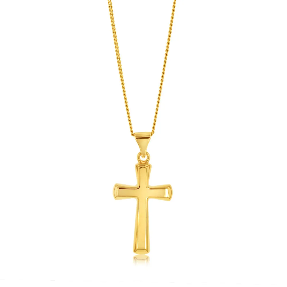 9ct Yellow Gold Plain Cross Pendant Shiels