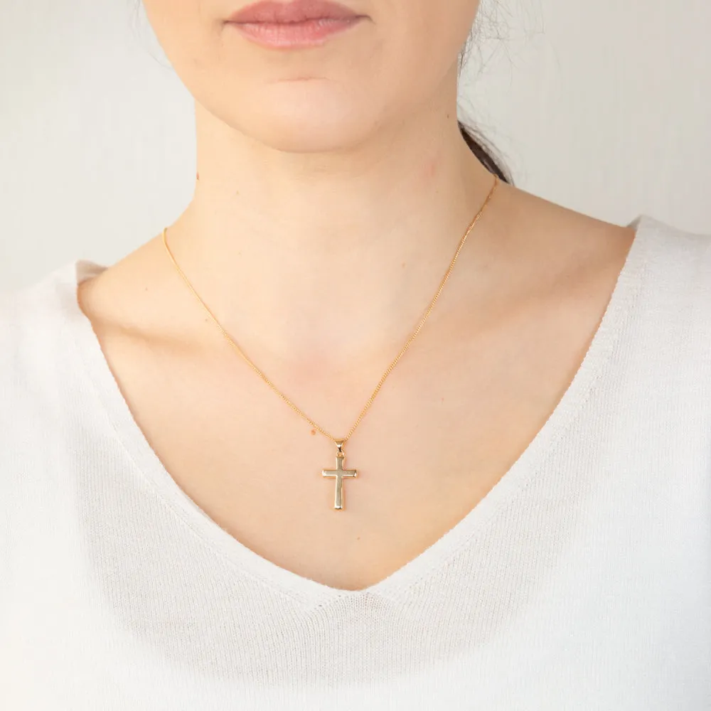 9ct Yellow Gold Plain Cross Pendant Shiels