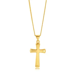 9ct Yellow Gold Plain Cross Pendant Shiels