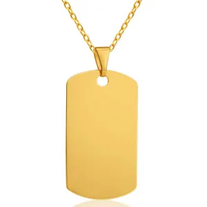 9ct Yellow Gold Plain Dog Tag Pendant Shiels