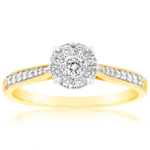 9ct Yellow Gold Ring With 1/3 Carats Of Diamonds Shiels