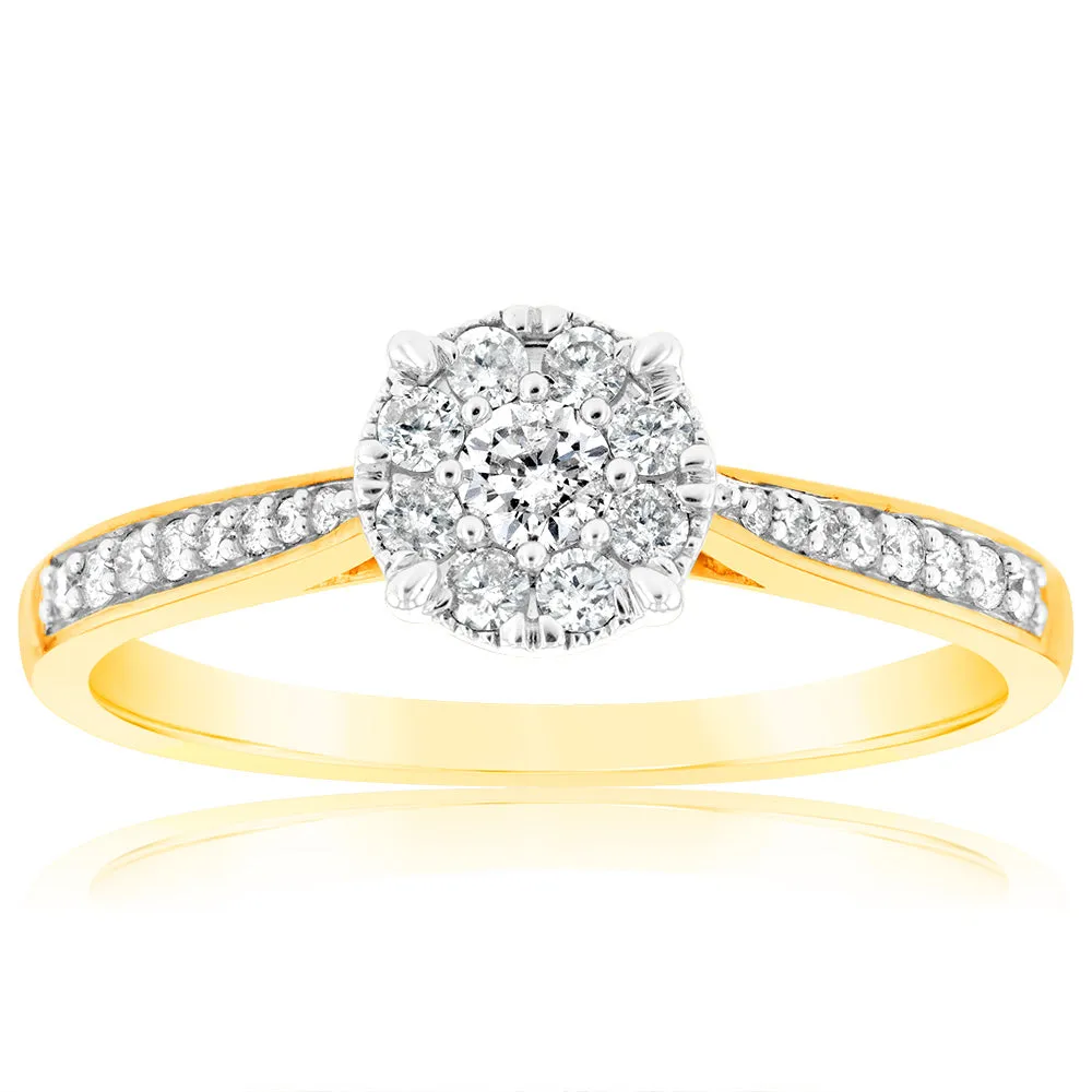 9ct Yellow Gold Ring With 1/3 Carats Of Diamonds Shiels