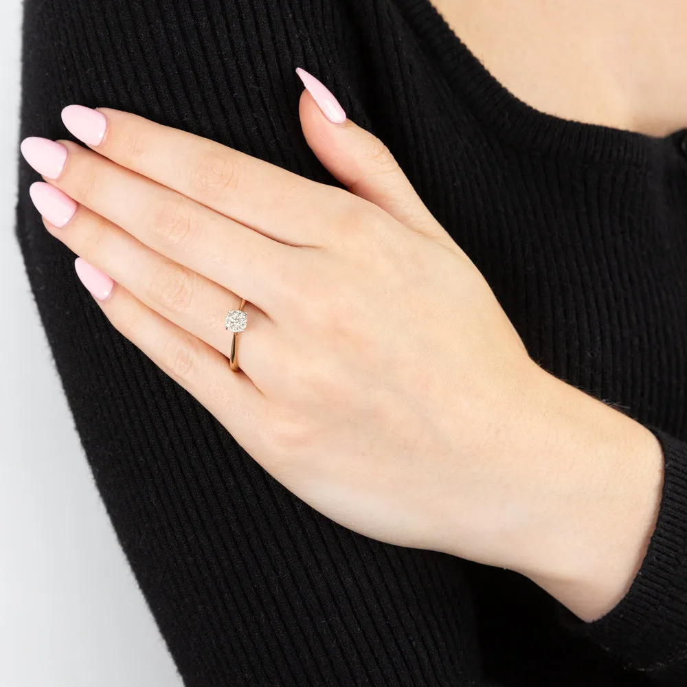 9ct Yellow Gold Ring With 1/5 Carats Of Diamonds and Infinity Detail on Side Profile Shiels