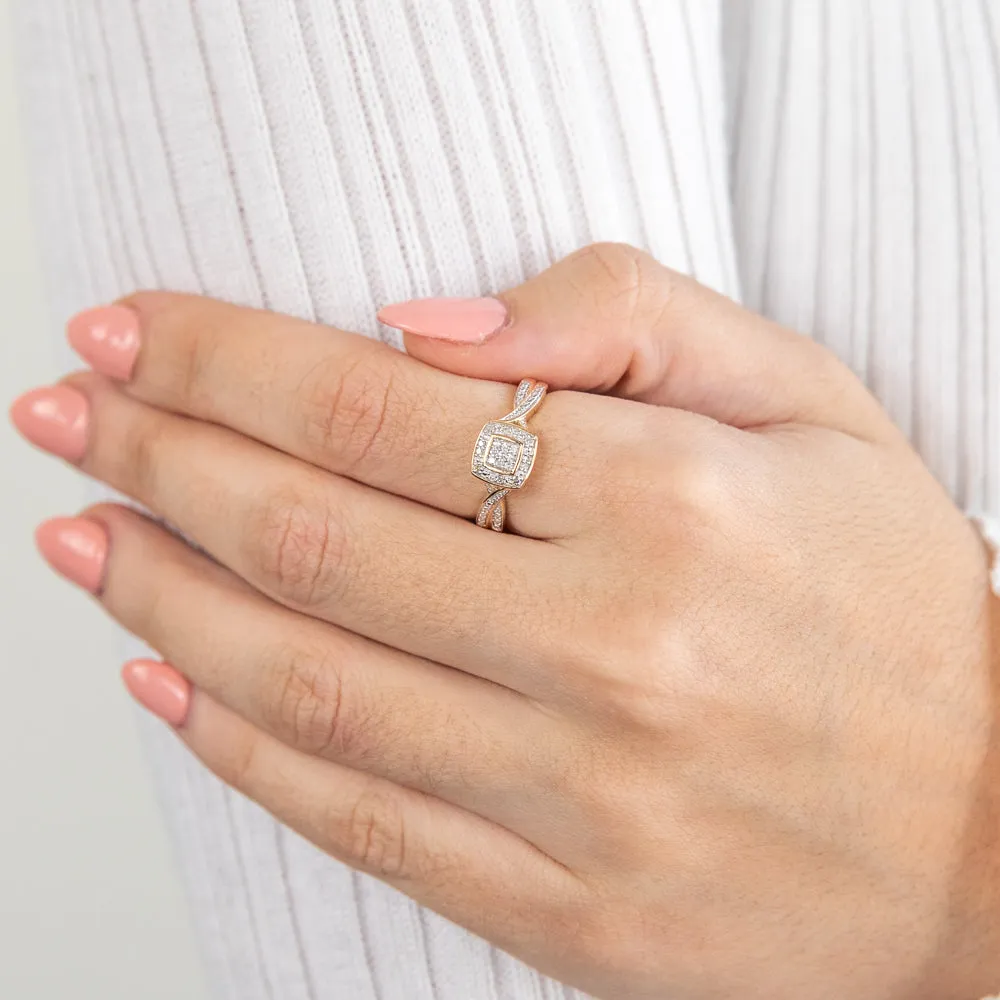 9ct Yellow Gold Ring With 21 Brilliant Cut Diamonds Shiels
