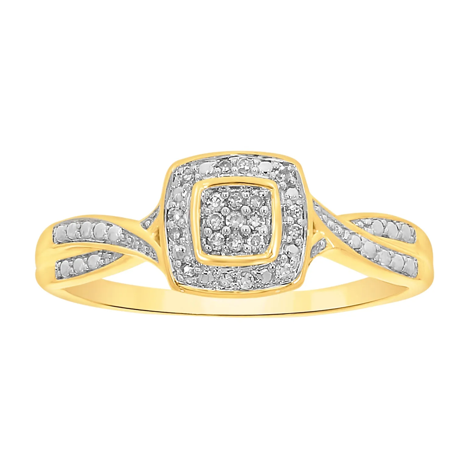 9ct Yellow Gold Ring With 21 Brilliant Cut Diamonds Shiels
