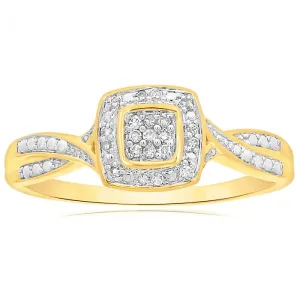 9ct Yellow Gold Ring With 21 Brilliant Cut Diamonds Shiels