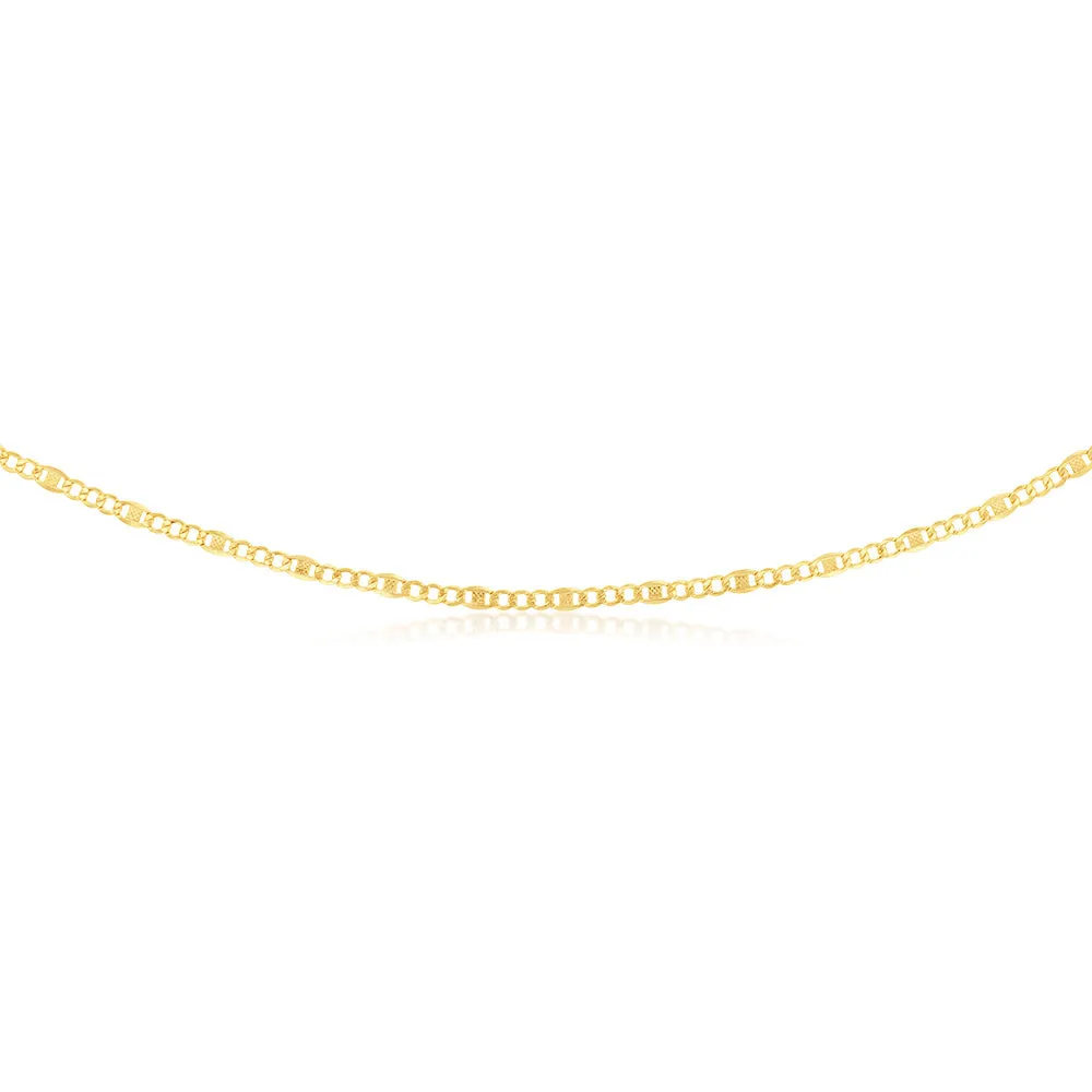9ct Yellow Gold Silver Filled 1:3  Curb  Anchor 80 Gauge 45cm Chain Shiels