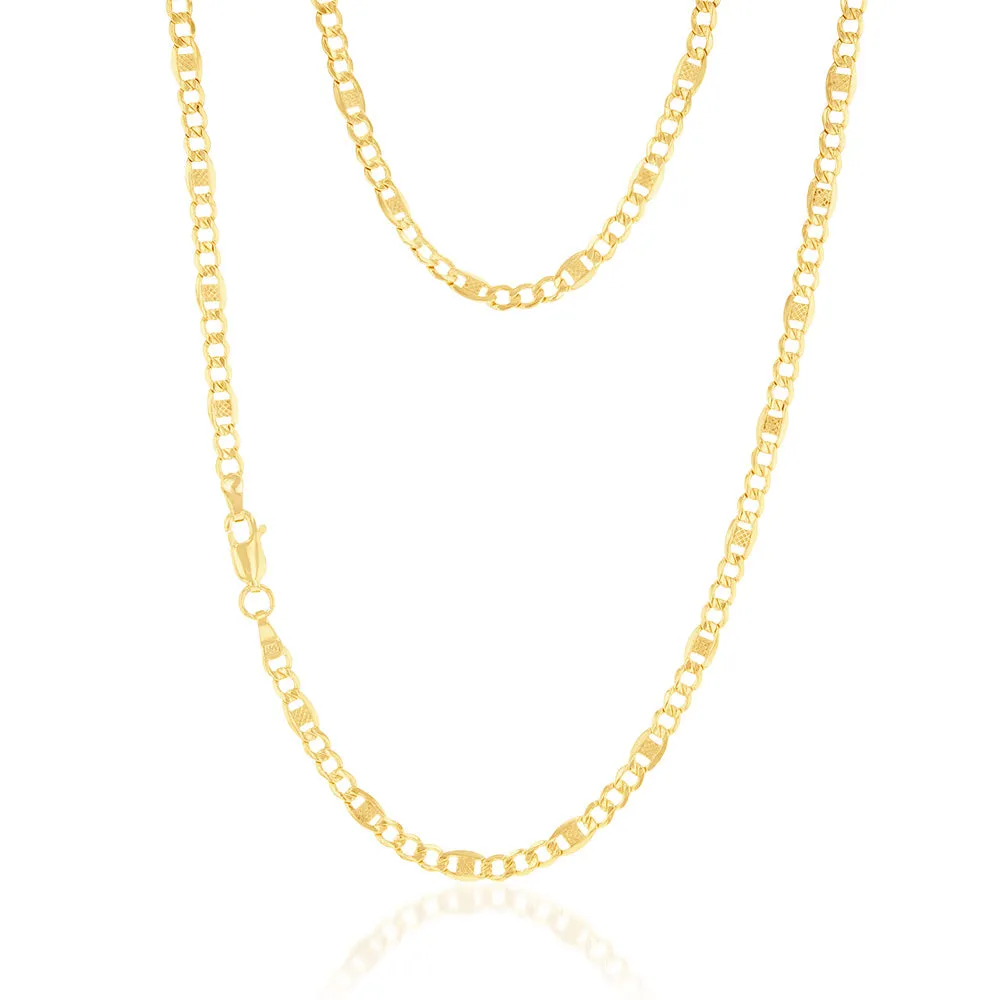 9ct Yellow Gold Silver Filled 1:3  Curb  Anchor 80 Gauge 45cm Chain Shiels