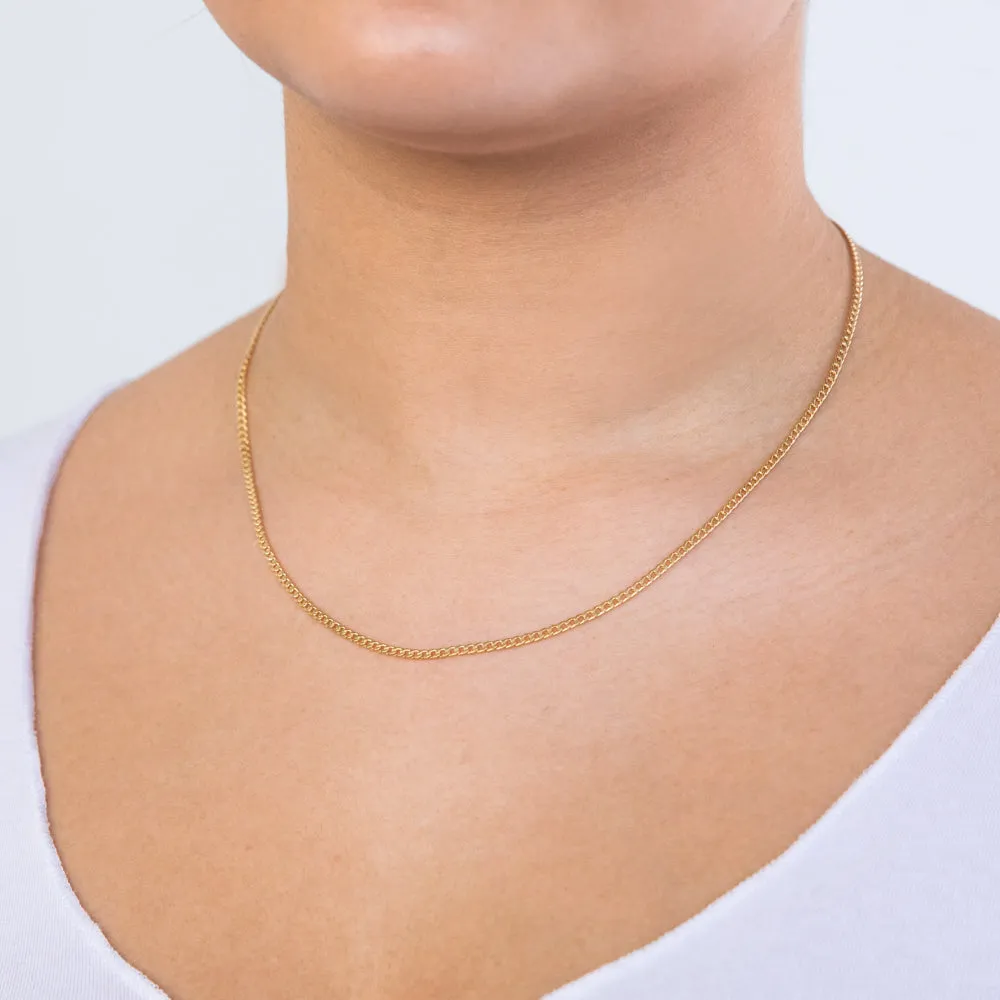 9ct Yellow Gold Silver Filled 45cm Curb Chain Shiels
