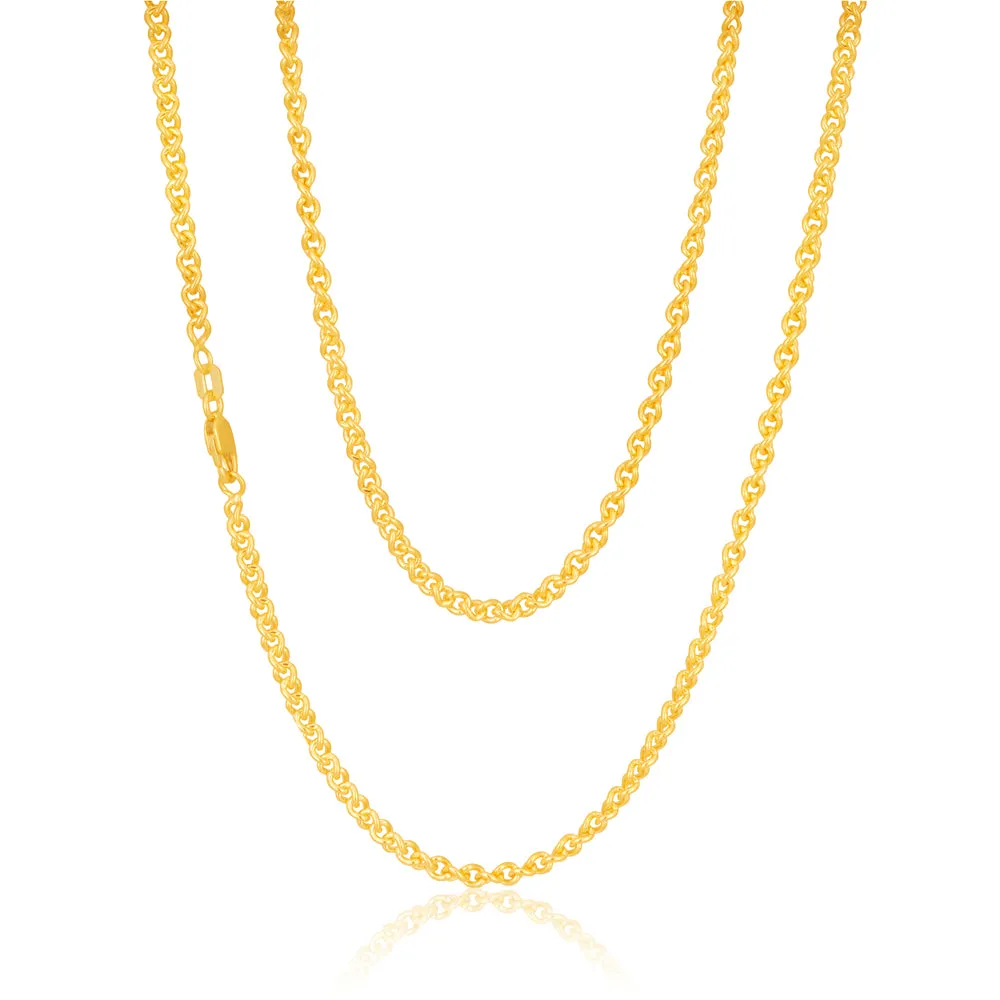 9ct Yellow Gold Silver Filled 50cm Chain 80gauge Shiels