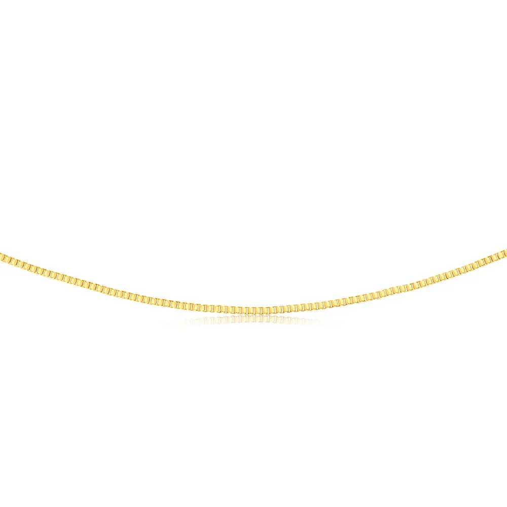 9ct Yellow Gold Silver Filled 55cm Box Chain Shiels