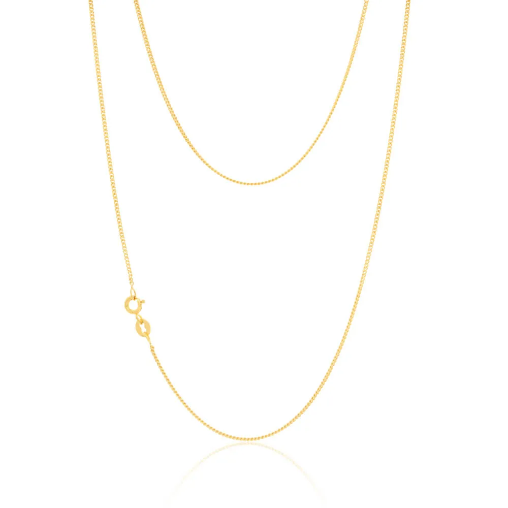 9ct Yellow Gold Silver Filled 55cm Elegant Curb Chain Shiels
