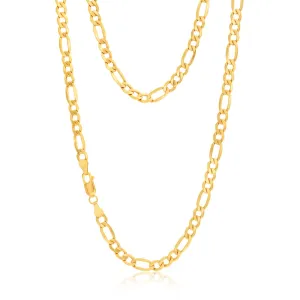 9ct Yellow Gold Silver Filled 55cm Figaro Chain 120 Gauge Shiels