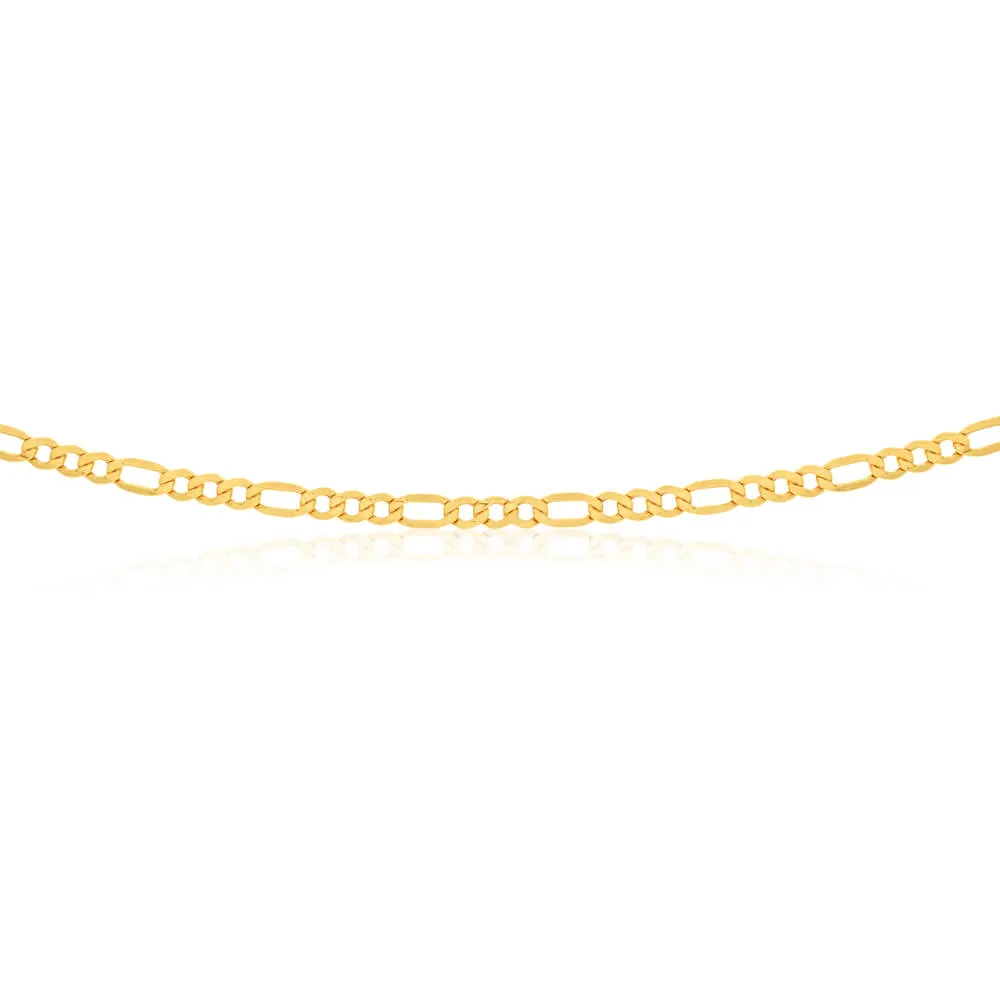 9ct Yellow Gold Silver Filled 55cm Figaro Chain 120 Gauge Shiels