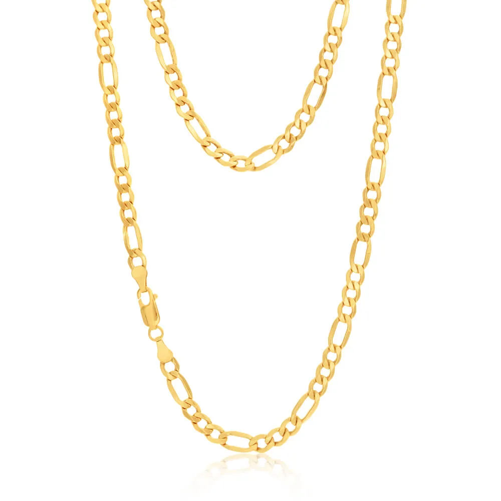 9ct Yellow Gold Silver Filled 55cm Figaro Chain 120 Gauge Shiels