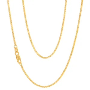 9ct Yellow Gold Silver Filled Box Link 45cm chain Shiels