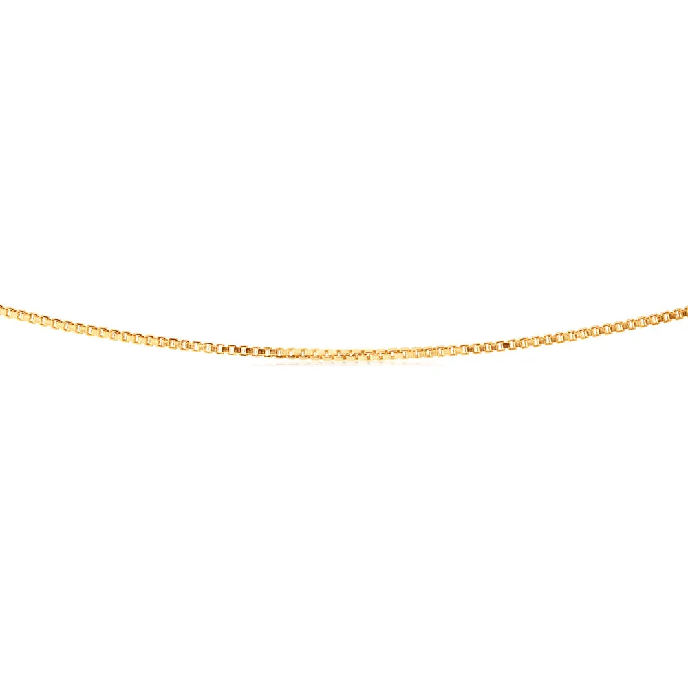 9ct Yellow Gold Silver FIlled Box Link 50cm Chain Shiels