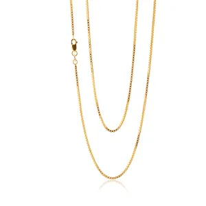 9ct Yellow Gold Silver FIlled Box Link 50cm Chain Shiels