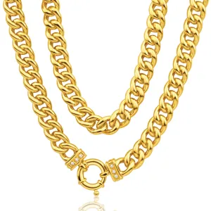 9ct Yellow Gold Silver Filled Cubic Zirconia 50cm Curb Chain Shiels