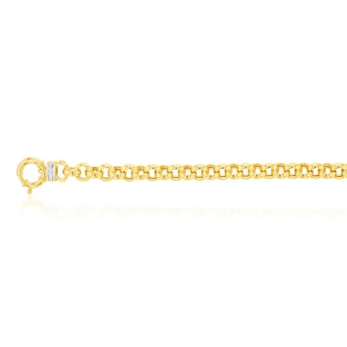 9ct Yellow Gold Silver Filled Cubic Zirconia Belcher darling 50cm Chain Shiels