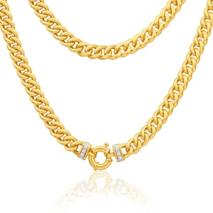 9ct Yellow Gold Silver Filled Cubic Zirconia Curb Chain Shiels