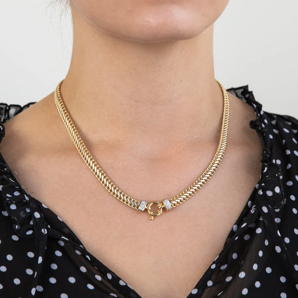 9ct Yellow Gold Silver Filled Cubic Zirconia Mesh Chain Shiels