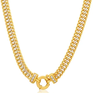 9ct Yellow Gold Silver Filled Cubic Zirconia Mesh Chain Shiels