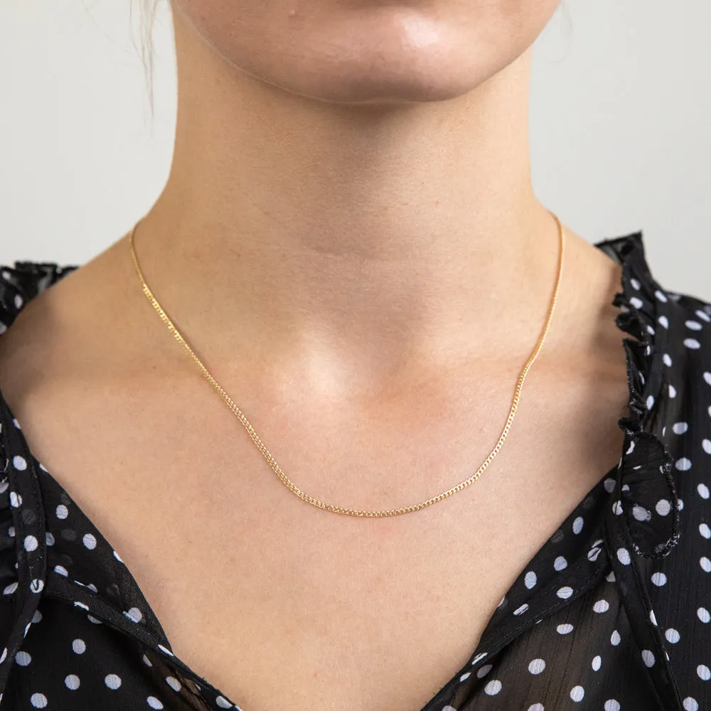 9ct Yellow Gold Silver Filled Delicate 45cm Curb Chain Shiels