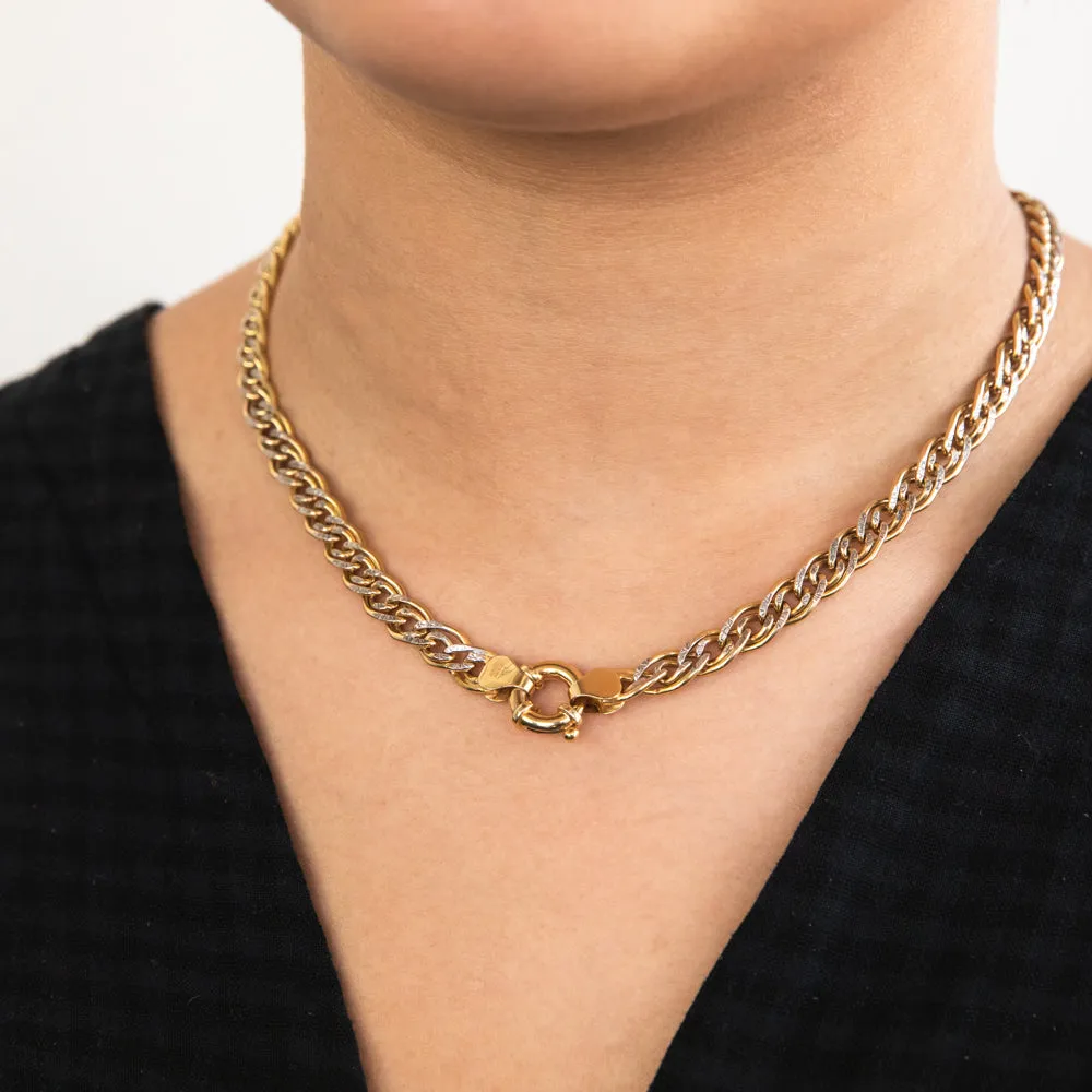 9ct Yellow Gold Silver Filled Double 45cm Classy Curb Chain Shiels