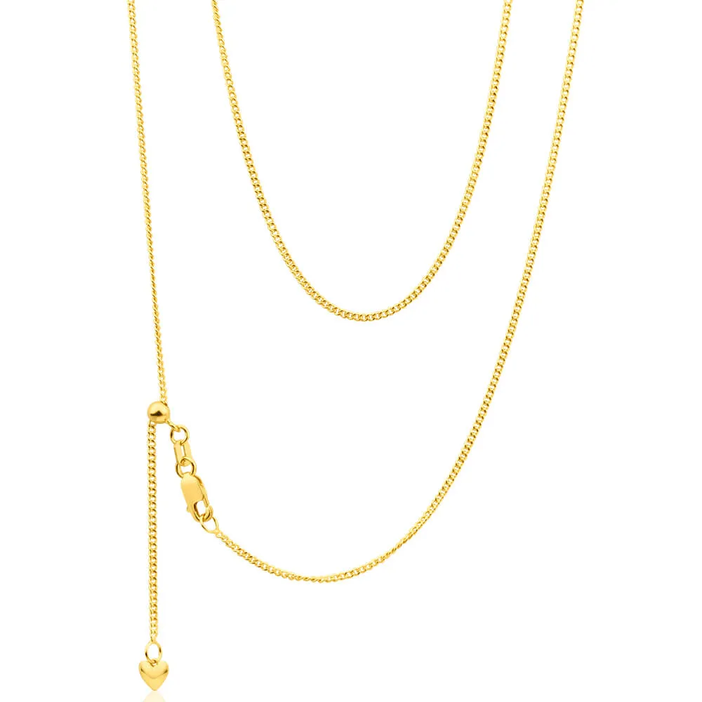 9ct Yellow Gold Silver Filled Extend 55cm Curb Chain 40 Gauge Shiels