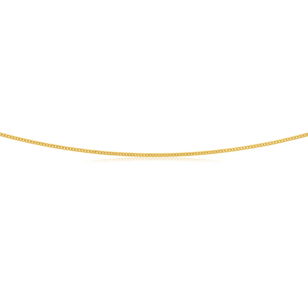 9ct Yellow Gold Silver Filled Extend 55cm Curb Chain 40 Gauge Shiels