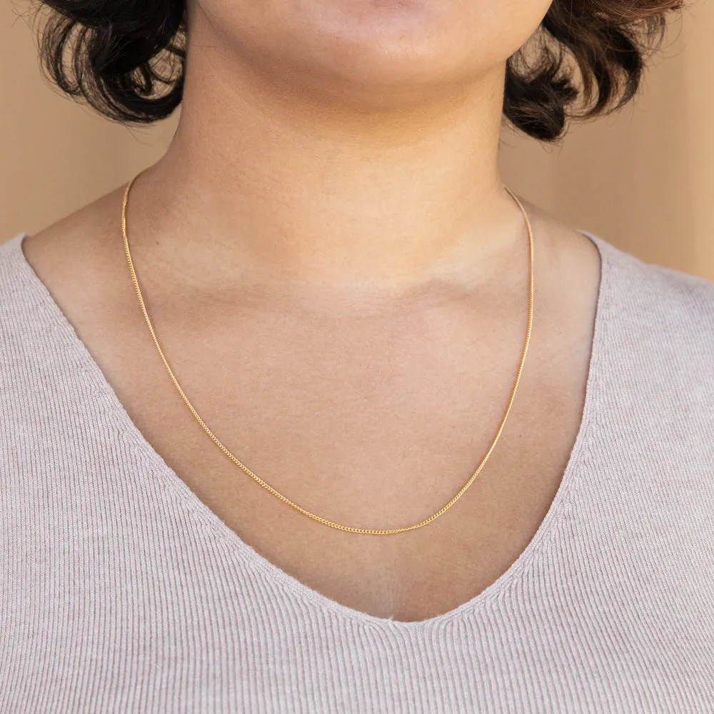 9ct Yellow Gold Silver Filled Extend 55cm Curb Chain 40 Gauge Shiels