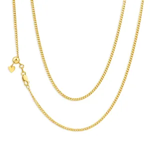 9ct Yellow Gold Silver Filled Extend 55cm Curb Chain 50 Gauge Shiels