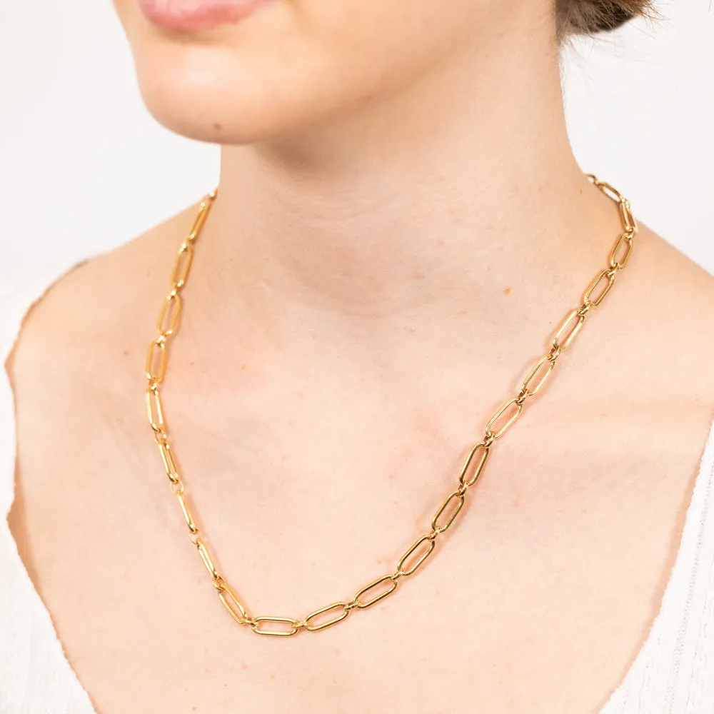 9ct Yellow Gold Silver-filled Fancy Elongated Belcher Link 50cm Chain Shiels