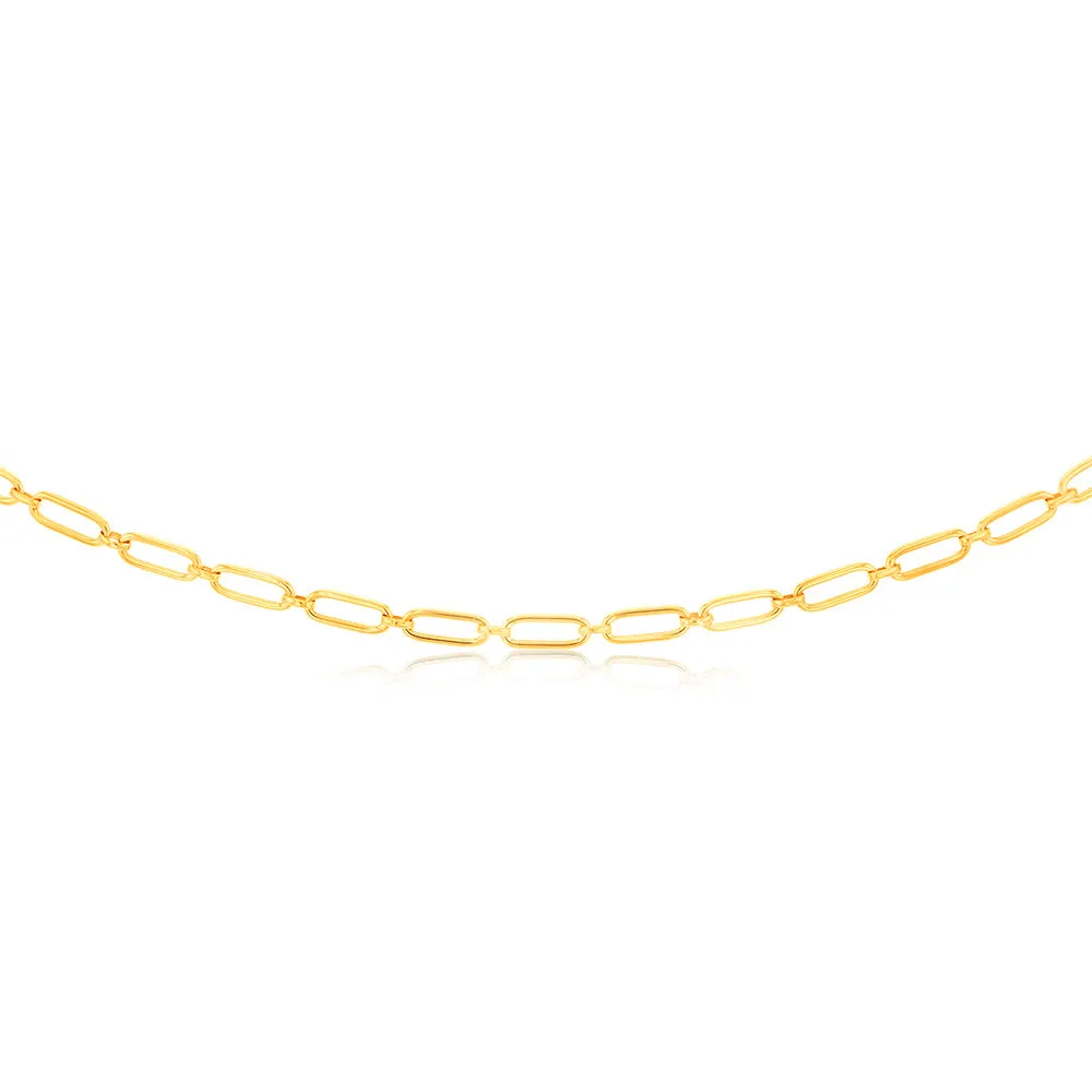 9ct Yellow Gold Silver-filled Fancy Elongated Belcher Link 50cm Chain Shiels