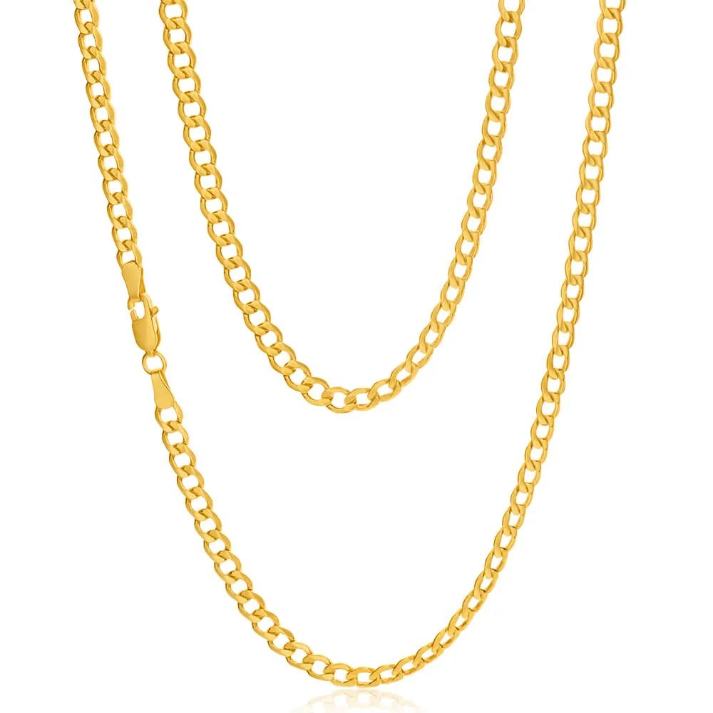 9ct Yellow Gold Silver Filled Flat 55cm Curb Chain Shiels