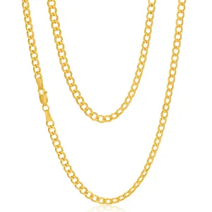 9ct Yellow Gold Silver Filled Flat 55cm Curb Chain Shiels