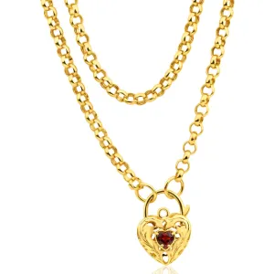 9ct Yellow Gold Silver Filled Garnet Belcher Chain Shiels