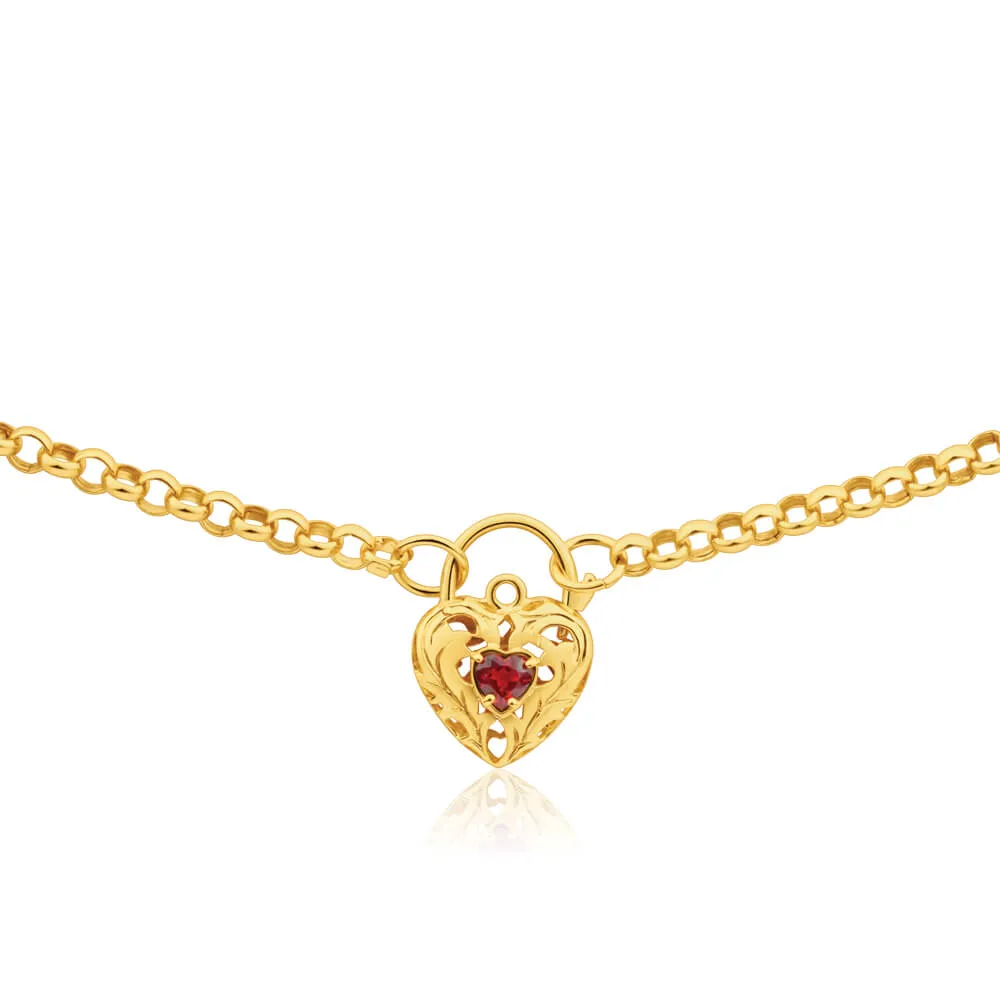 9ct Yellow Gold Silver Filled Garnet Belcher Chain Shiels