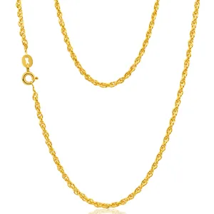 9ct Yellow Gold Silver Filled Rope Chain Shiels