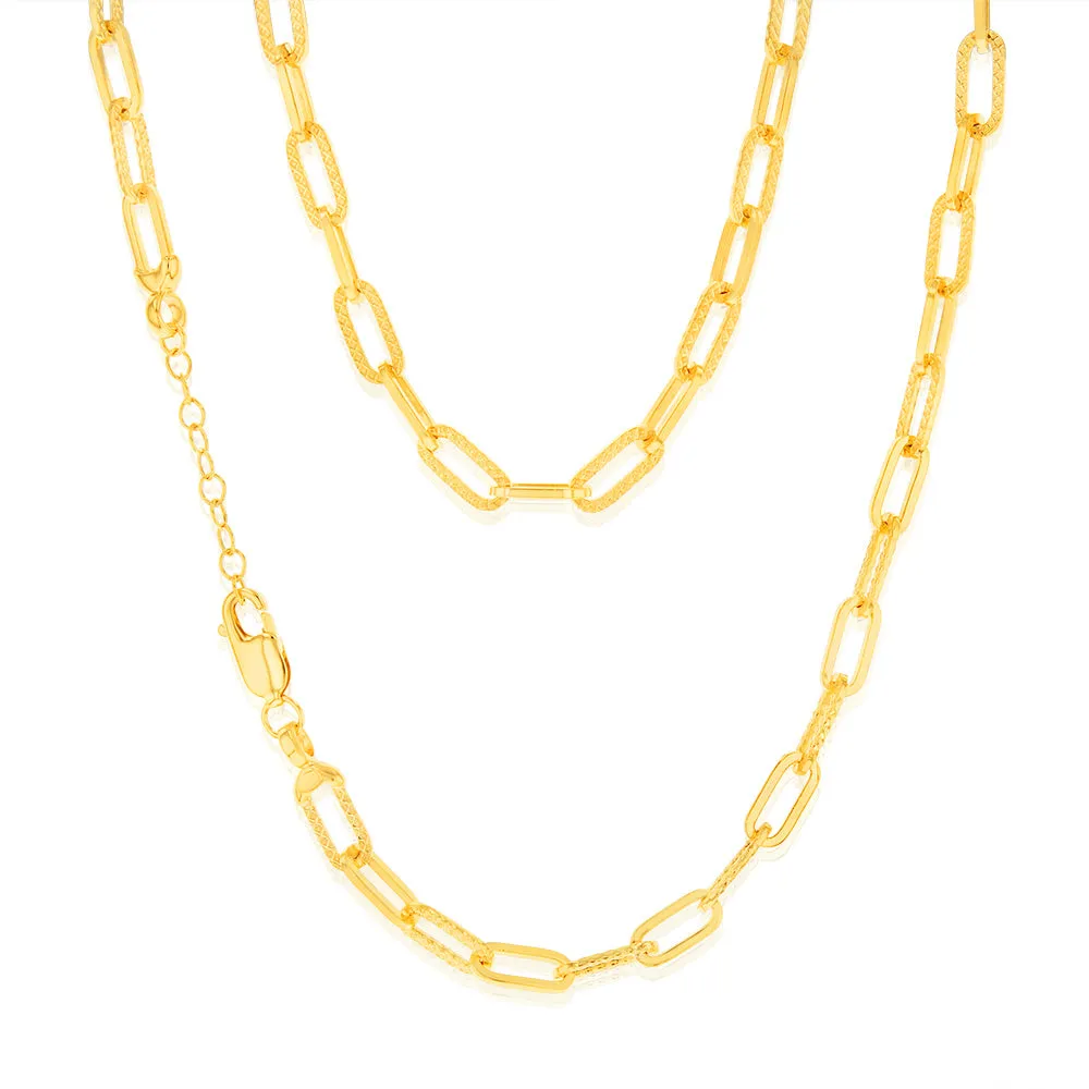 9ct Yellow Gold Silver filled Square Rolo 42cm Chain Shiels