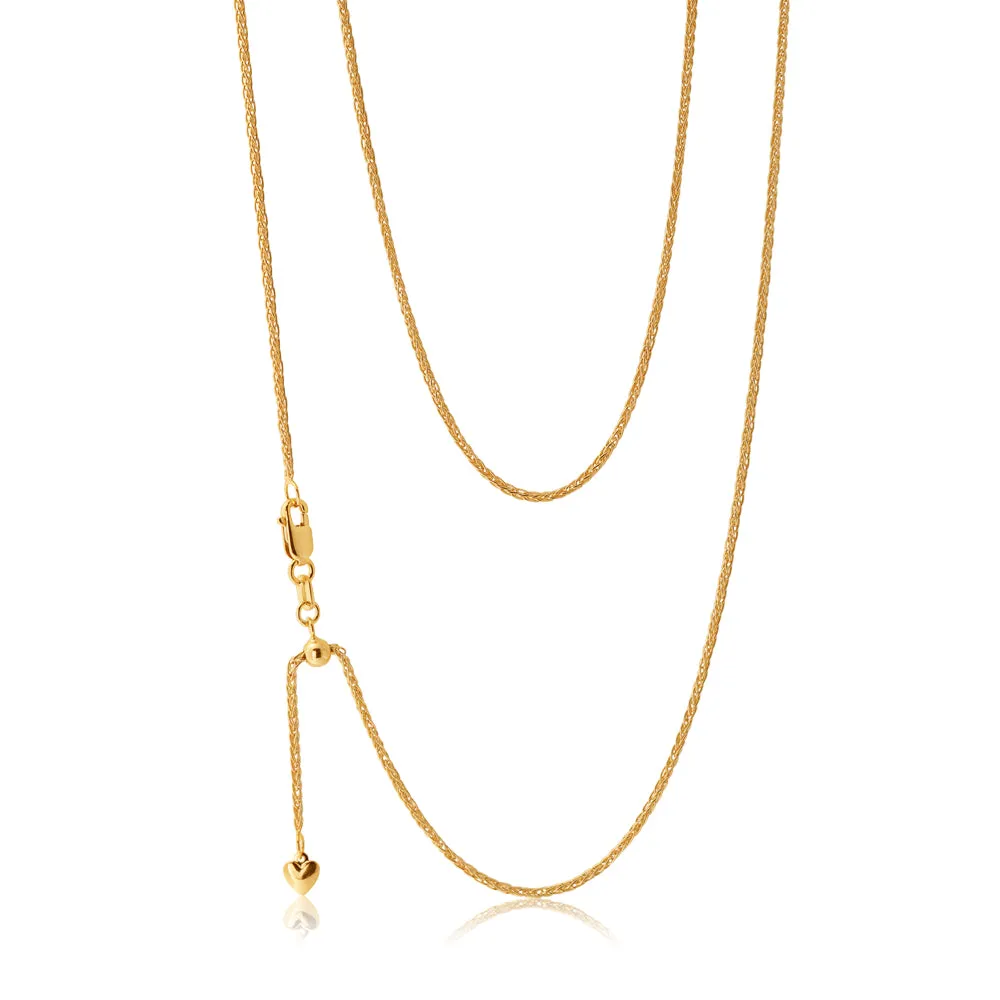 9ct Yellow Gold Silver Filled Wheat Extend 55cm Chain Shiels