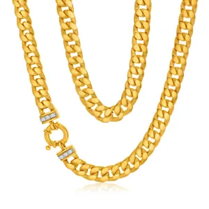9ct Yellow Gold Silver Filled Zirconia Curb Chain Shiels