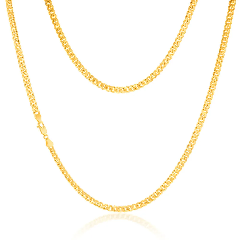 9ct Yellow Gold Silverfilled 120 Gauge Curb 55cm Chain Shiels