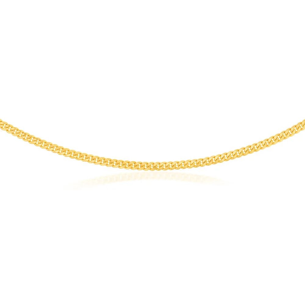 9ct Yellow Gold Silverfilled 120 Gauge Curb 55cm Chain Shiels