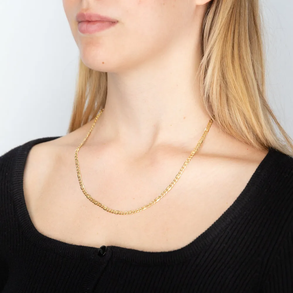 9ct Yellow Gold Silverfilled 1:3 Curb Anch 80 Gauge 50cm Chain Shiels