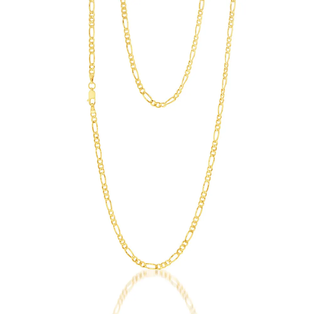 9ct Yellow Gold Silverfilled 1:3 Figaro 80 Gauge 60cm Chain Shiels