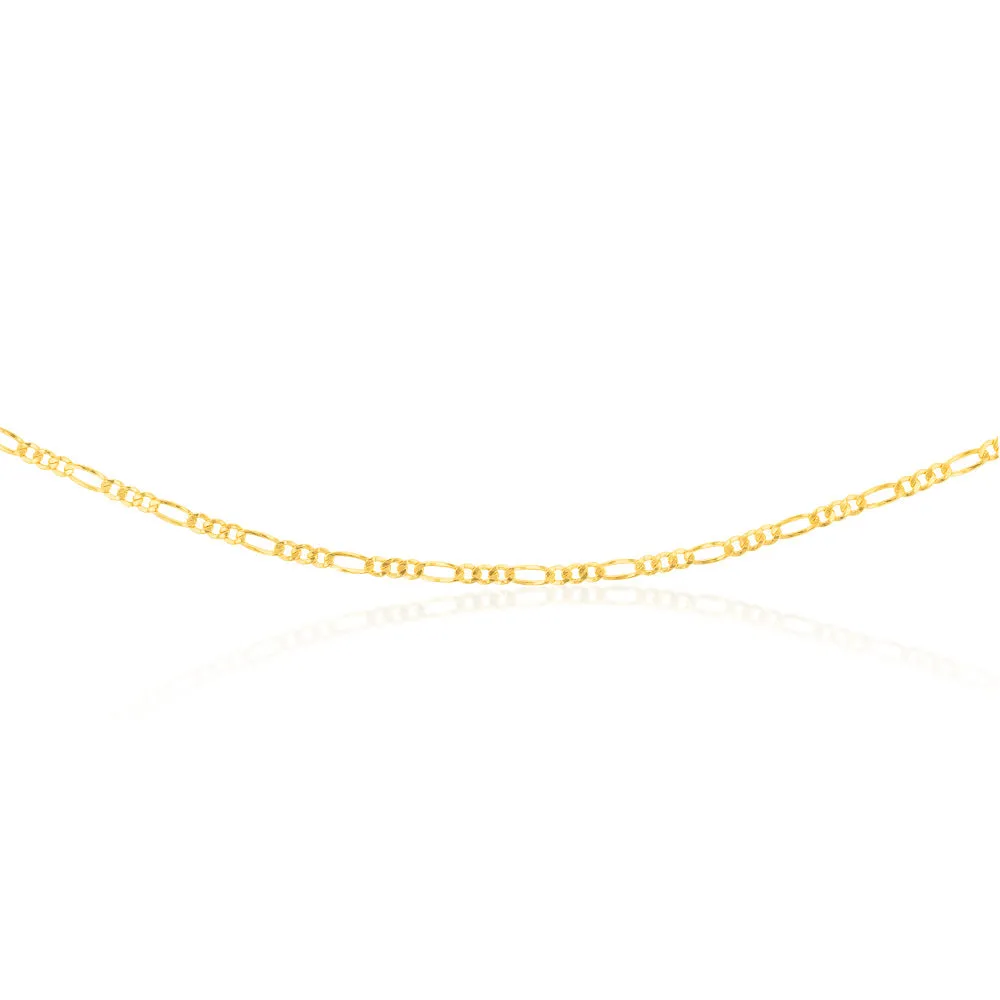 9ct Yellow Gold Silverfilled 1:3 Figaro 80 Gauge 60cm Chain Shiels